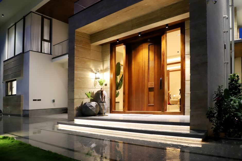 Modern front door exterior showing quality craftsmanship